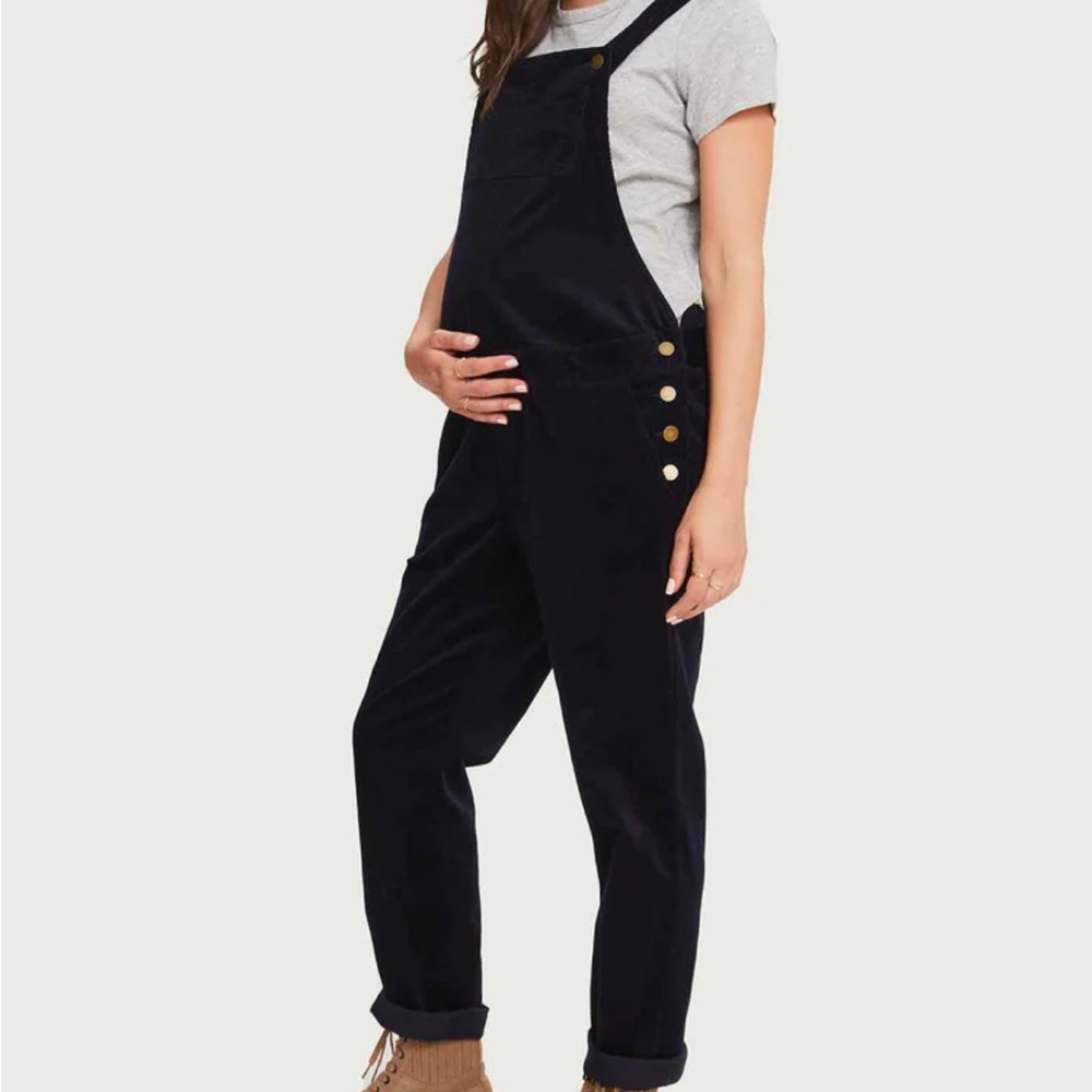 Midnight Navy Hatch Maternity Corduroy Overalls Size 1